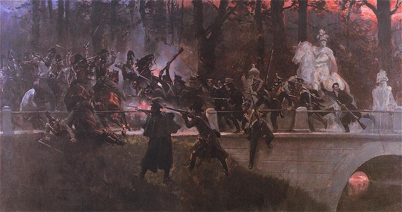 Wojciech Kossak. Noc listopadowa (obraz z 1898 r.)